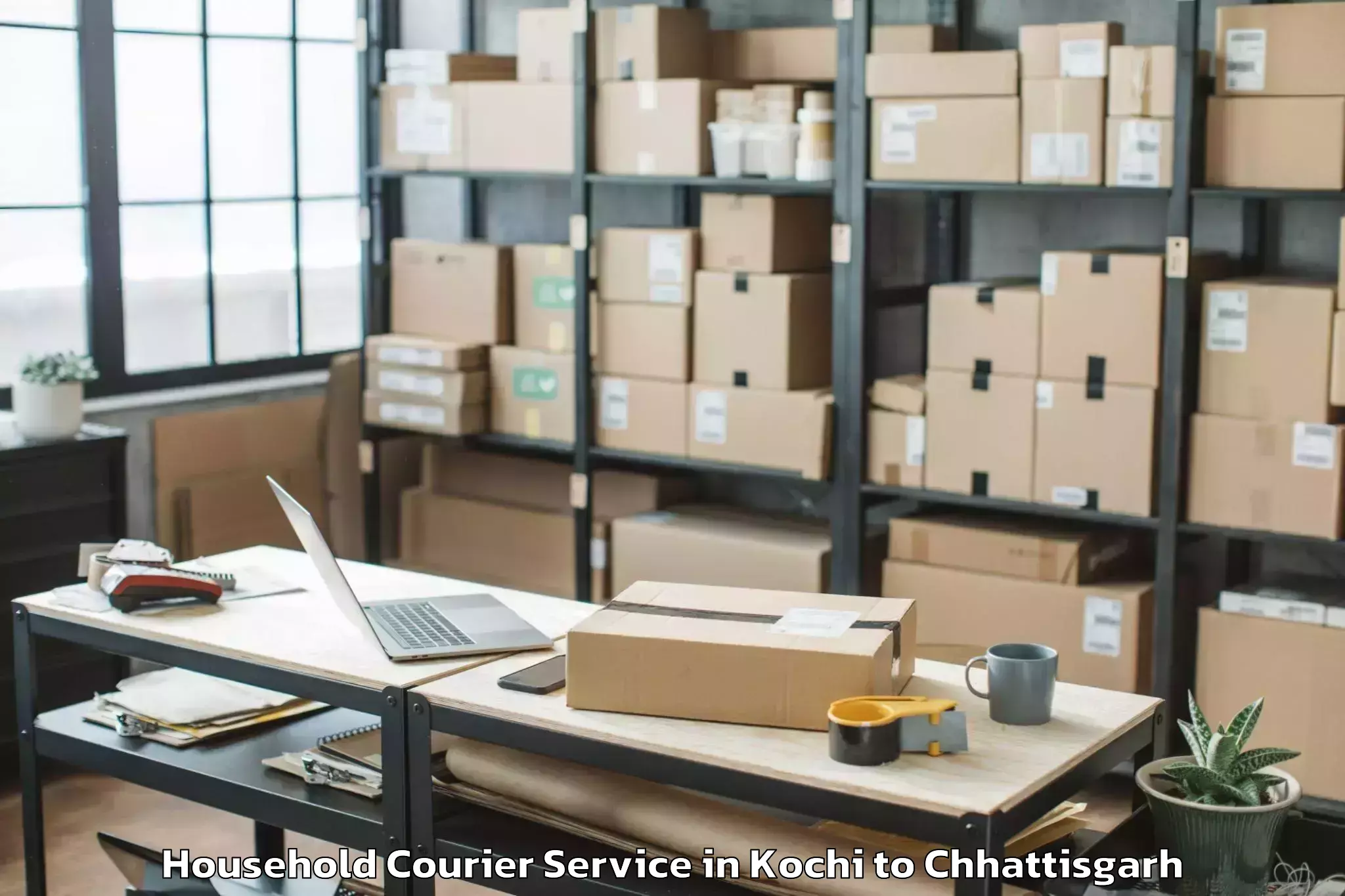 Reliable Kochi to Ambikapur Household Courier